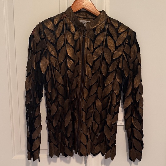 Natto real leather bronze Leaf Pattern - Picture 4 of 9